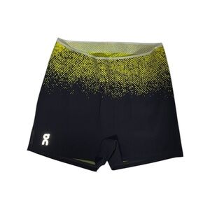 On Running Lime and Black Race Shorts